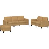 vidaXL 3-delige Loungeset fluweel bruin