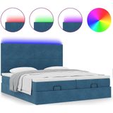 vidaXL Ottoman bed met matrassen en LED's 160x200cm fluweel