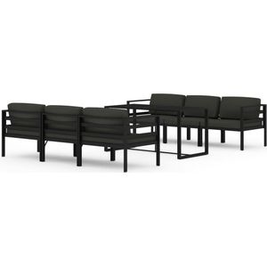 vidaXL 7-delige Loungeset met kussens aluminium antracietkleurig