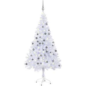 vidaXL Kunstkerstboom met verlichting en kerstballen 230 takken 120 cm