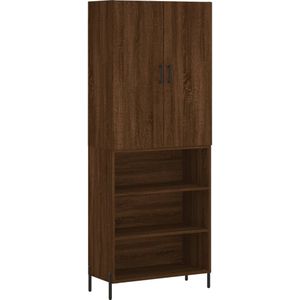 vidaXL Hoge kast 69,5x34x180 cm bewerkt hout bruin eikenkleur