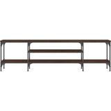 vidaXL Tv-meubel 161x35x45 cm bewerkt hout en ijzer bruin eikenkleur