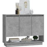 vidaXL Dressoir 97x31x75 cm bewerkt hout betongrijs