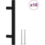vidaXL Handvatten 10 st 96 mm roestvrij staal zwart