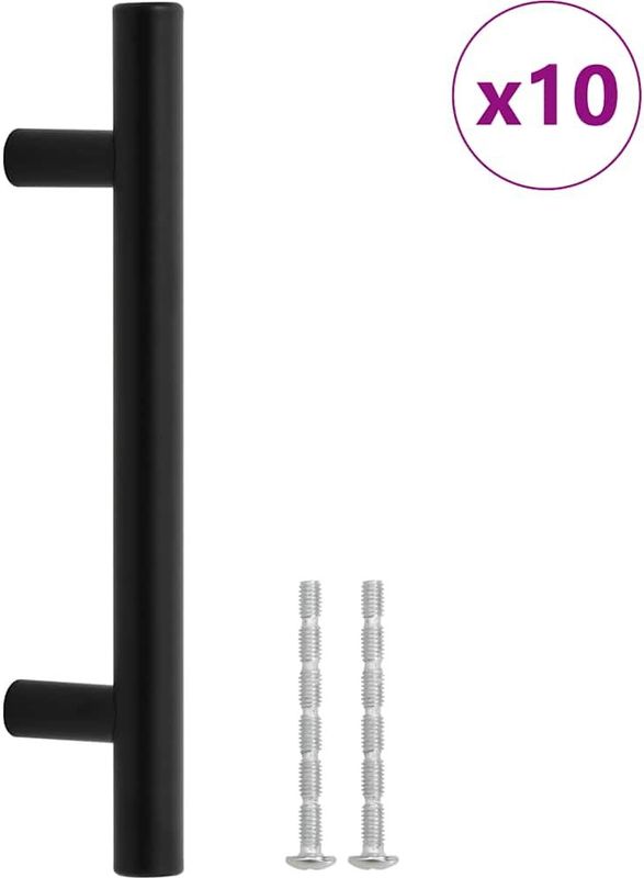 vidaXL Handvatten 10 st 96 mm roestvrij staal zwart