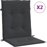VidaXL Tuinstoelkussens Lage Rug 2 st 100x50x3 cm Oxford Stof Zwart