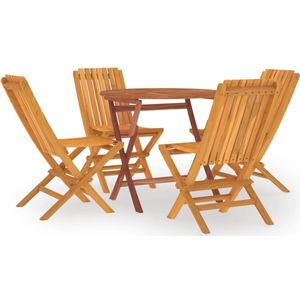 VidaXL 5-delige Tuinset Massief Teakhout