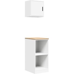 vidaXL Garagekasten 2 st spaanplaat wit