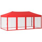 vidaXL Partytent inklapbaar met zijwanden 3x6 m rood