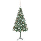 vidaXL Kunstkerstboom met verlichting kerstballen dennenappels 180 cm