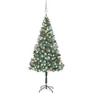 vidaXL Kunstkerstboom met verlichting kerstballen dennenappels 180 cm