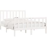 vidaXL Bedframe massief hout wit 120x190 cm