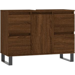 vidaXL Badkamerkast 80x33x60 cm bewerkt hout bruineikenkleurig