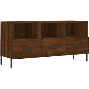 VidaXL Tv-meubel 102x36x50 cm - Bewerkt Hout - Bruineikenkleurig