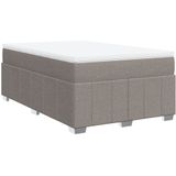 vidaXL Boxspring met matras stof taupe 120x190 cm
