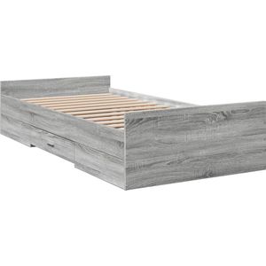 vidaXL Bedframe met lades bewerkt hout grijs sonoma eiken 100x200 cm