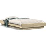 vidaXL Bedframe bewerkt hout sonoma eikenkleurig 90x200 cm