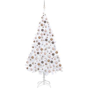 vidaXL Kunstkerstboom met verlichting en kerstballen 240 cm wit