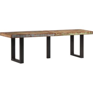 vidaXL - Bankje - 160 - cm - massief - gerecycled - hout - en - staal