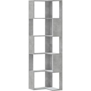 vidaXL Boekenkast 5-laags hoek 50x50x179 cm bewerkt hout betongrijs