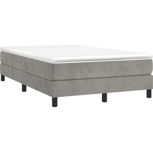 vidaXL Boxspring met matras fluweel lichtgrijs 120x190 cm