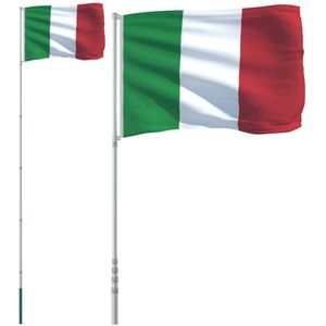 vidaXL Vlag met vlaggenmast Italië 5,55 m aluminium