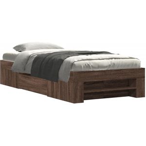 vidaXL - Bedframe - zonder - matras - bewerkt - hout - bruin - eikenkleurx200 - cm