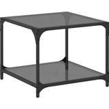 vidaXL - Salontafel - met - zwart - glazen - bladx50x40 - cm - staal