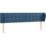 vidaXL Hoofdbord met randen 183x23x78/88 cm fluweel donkerblauw
