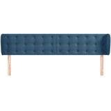 vidaXL Hoofdbord met randen 183x23x78/88 cm fluweel donkerblauw