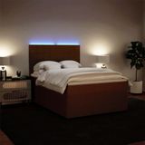 vidaXL Boxspring met matras fluweel roze 160x200 cm