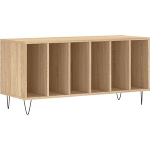 vidaXL - Platenkastx38x48 - cm - bewerkt - hout - sonoma - eikenkleurig