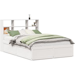 vidaXL - Bedframe - zonder - matras - massief - grenenhout - witx200 - cm