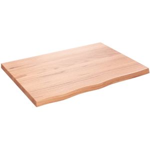 vidaXL - Wastafelbladx60x(2-4) - cm - behandeld - massief - hout - lichtbruin