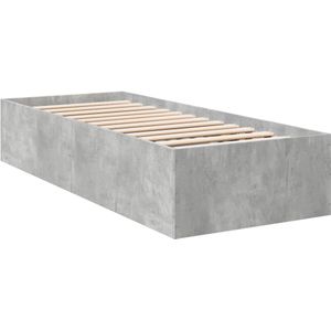 vidaXL Bedframe bewerkt hout betongrijs 90x200 cm