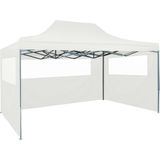 VidaXL Inklapbare Partytent 3x4,5m Wit + 3 Zijwanden