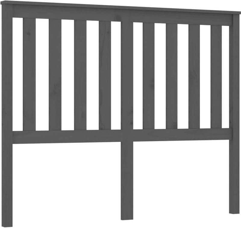 vidaXL Hoofdbord 146x6x101 cm massief grenenhout grijs