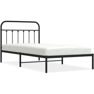 vidaXL-Bedframe-met-hoofdbord-metaal-zwart-100x200-cm