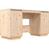 vidaXL Bureau 140x50x75 cm massief grenenhout