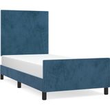 vidaXL Bedframe met hoofdeinde fluweel donkerblauw 80x200 cm