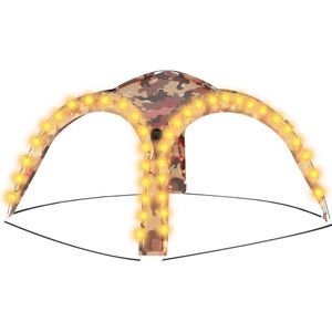 VidaXL Partytent met LED en 4 zijwanden - 3,6x3,6x2,3 m Camouflage