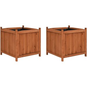VidaXL Verhoogde Plantenbakken 2 st. 50x50x50 cm Vurenhout