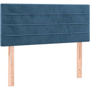 vidaXL Hoofdbord 100x5x78/88 cm fluweel donkerblauw