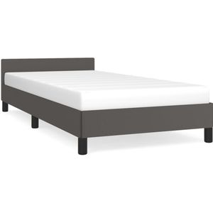 VidaXL Bedframe met Hoofdbord Kunstleer Grijs 100x200 cm