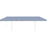 vidaXL Luifel automatisch met LED en windsensor 6x3 m blauw en wit