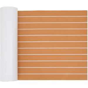 vidaXL Zelfklevende Bootvloeren Bruin en Wit 240x60 cm EVA Foam
