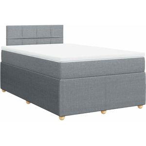 vidaXL Boxspring met matras stof lichtgrijs 120x190 cm