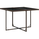 vidaXL 9-delige Tuinset met kussens poly rattan bruin