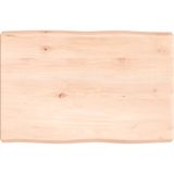 vidaXL Tafelblad natuurlijke rand 60x40x(2-6) cm massief eikenhout