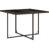 vidaXL 9-delige Tuinset met kussens poly rattan bruin